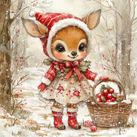 Thumbnail for Cute Christmas Deer, DCO-102152, Sign For Wreath, 10x10in Metal Sign