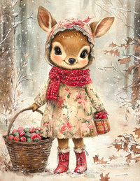 Thumbnail for Cute Christmas Deer, DCO-102160, Sign For Wreath, 10x10in Metal Sign
