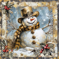 Thumbnail for Rustic Snowman Sign, DCO-102288, Sign For Wreath, 10x10in Metal Sign