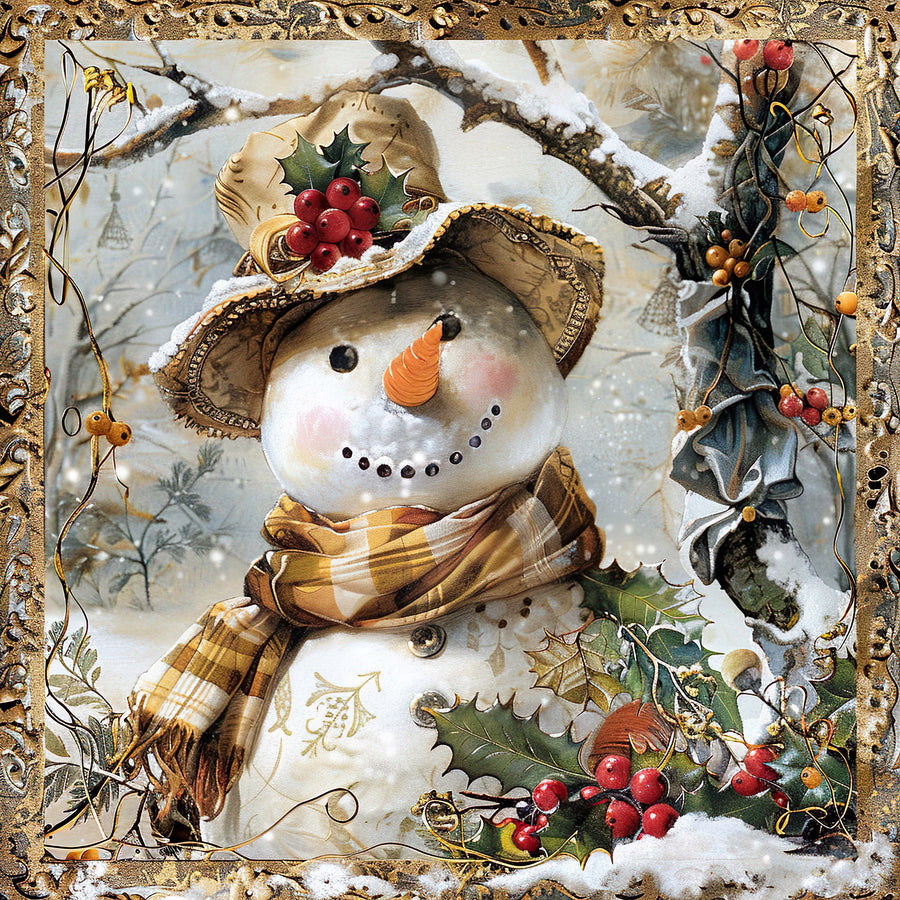Rustic Snowman Sign, DCO-102289, Sign For Wreath, 10x10in Metal Sign