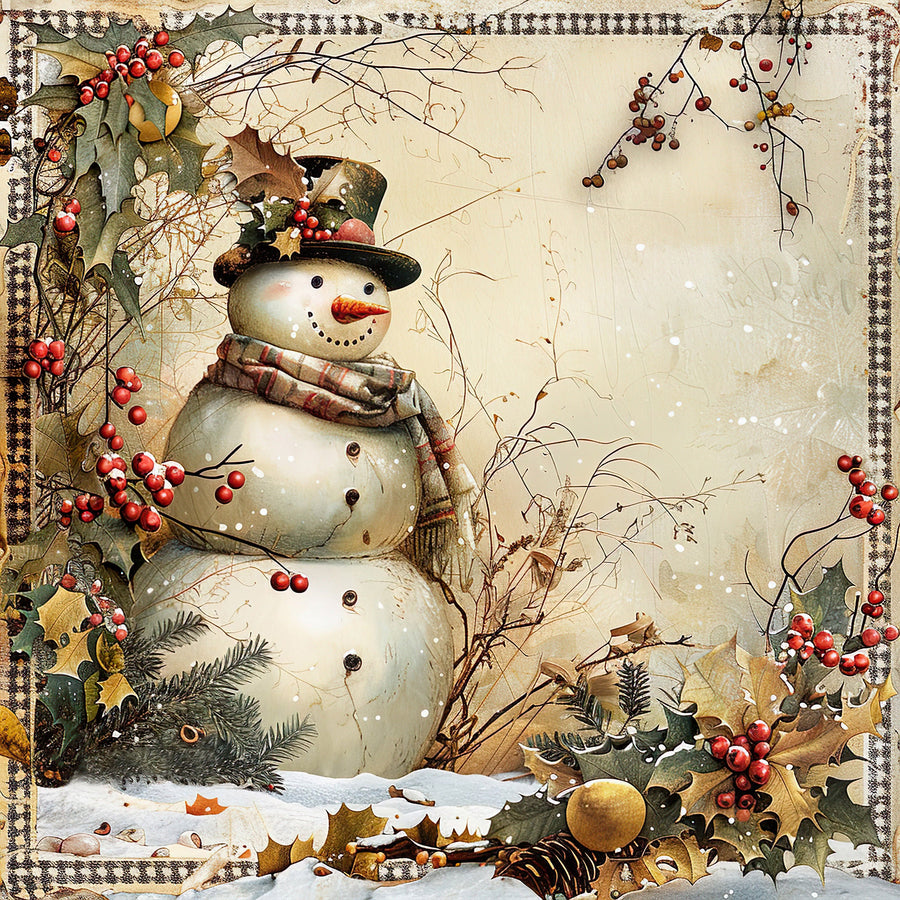 Rustic Snowman Sign, DCO-102291, Sign For Wreath, 10x10in Metal Sign