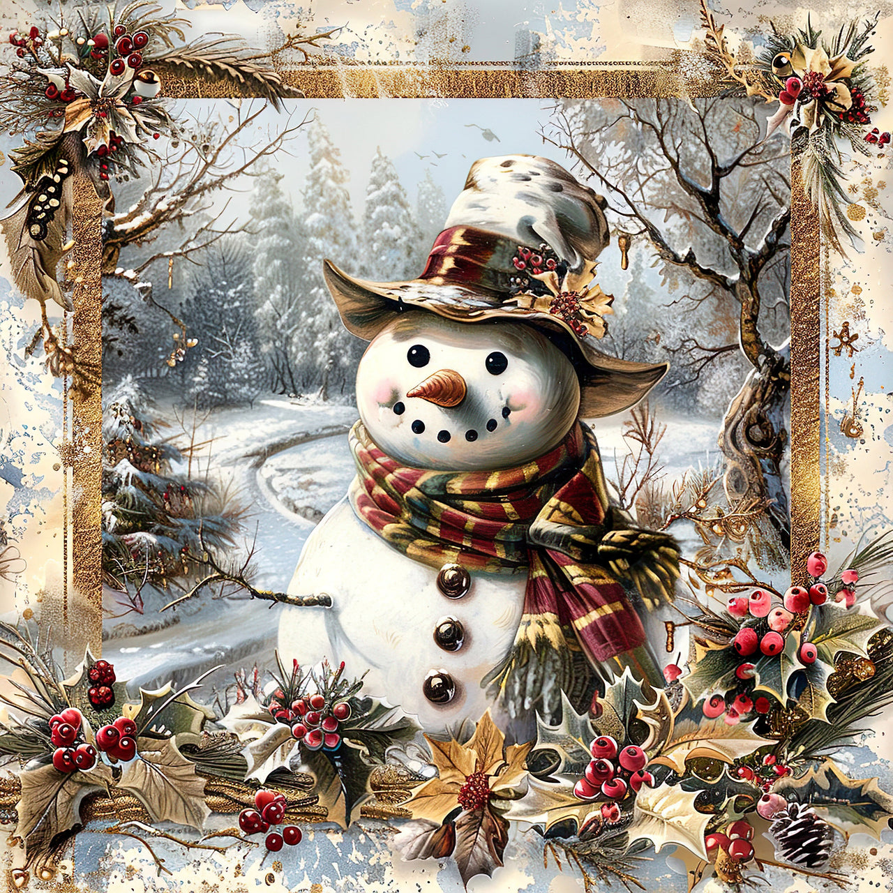 Rustic Snowman Sign, DCO-102293, Sign For Wreath, 10x10in Metal Sign