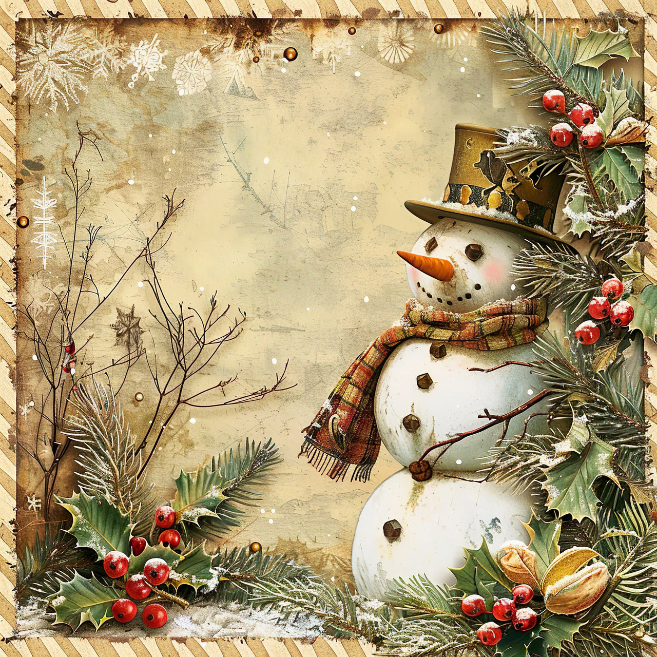 Rustic Snowman Sign, DCO-102295, Sign For Wreath, 10x10in Metal Sign