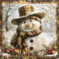 Thumbnail for Rustic Snowman Sign, DCO-102296, Sign For Wreath, 10x10in Metal Sign