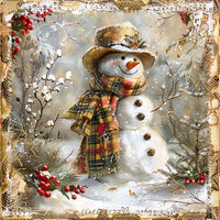 Thumbnail for Rustic Snowman Sign, DCO-102297, Sign For Wreath, 10x10in Metal Sign