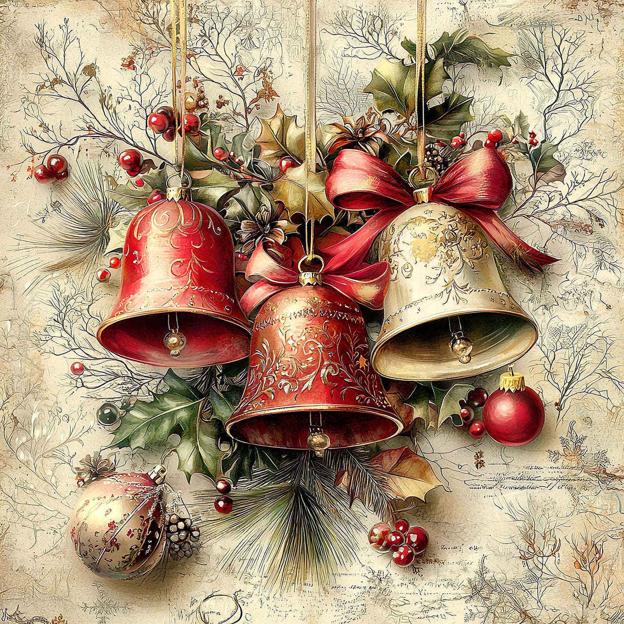 Christmas Bell Sign, DCO-102318, Sign For Wreath, 10x10in Metal Sign