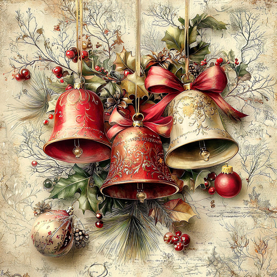 Christmas Bell Sign, DCO-102318, Sign For Wreath, 10x10in Metal Sign