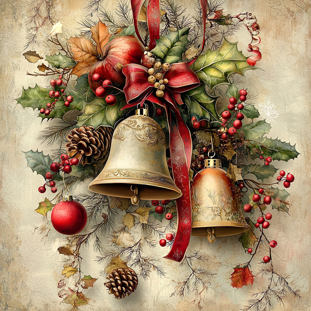 Christmas Bell Sign, DCO-102319, Sign For Wreath, 10x10in Metal Sign