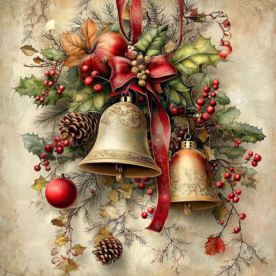 Christmas Bell Sign, DCO-102319, Sign For Wreath, 10x10in Metal Sign