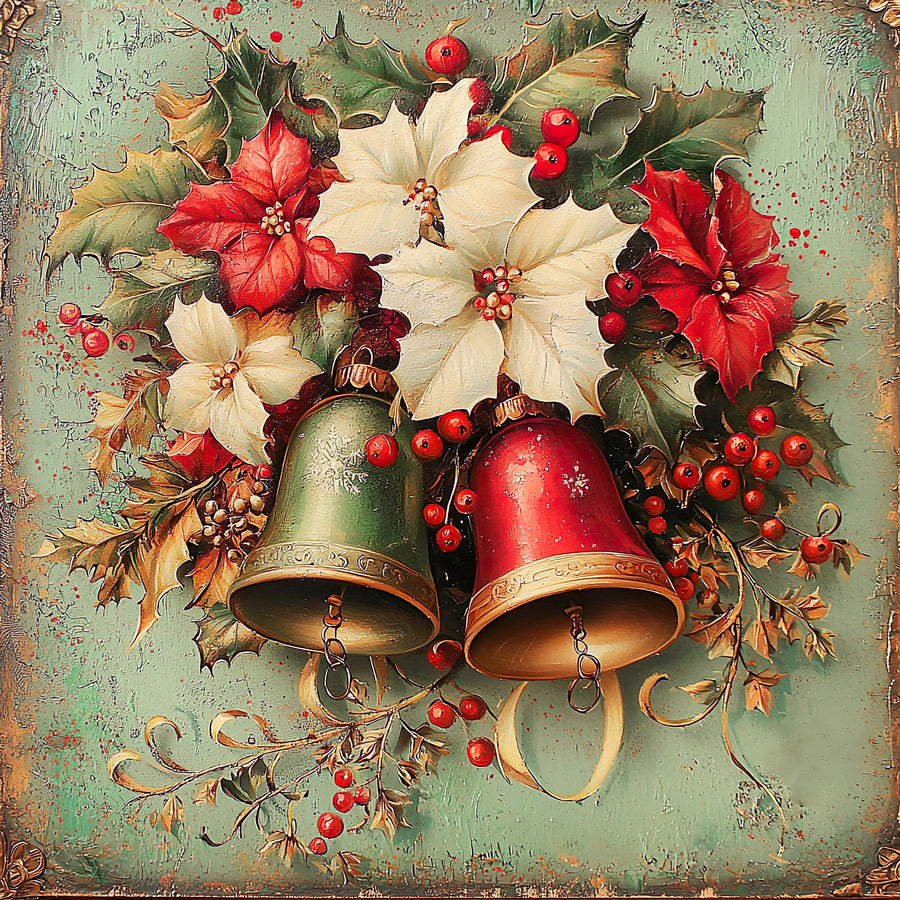 Christmas Bell Sign, DCO-102321, Sign For Wreath, 10x10in Metal Sign