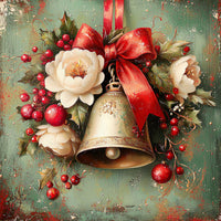 Thumbnail for Christmas Bell Sign, DCO-102330, Sign For Wreath, 10x10in Metal Sign