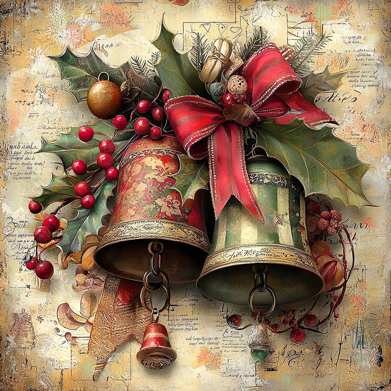 Christmas Bell Sign, DCO-102331, Sign For Wreath, 10x10in Metal Sign