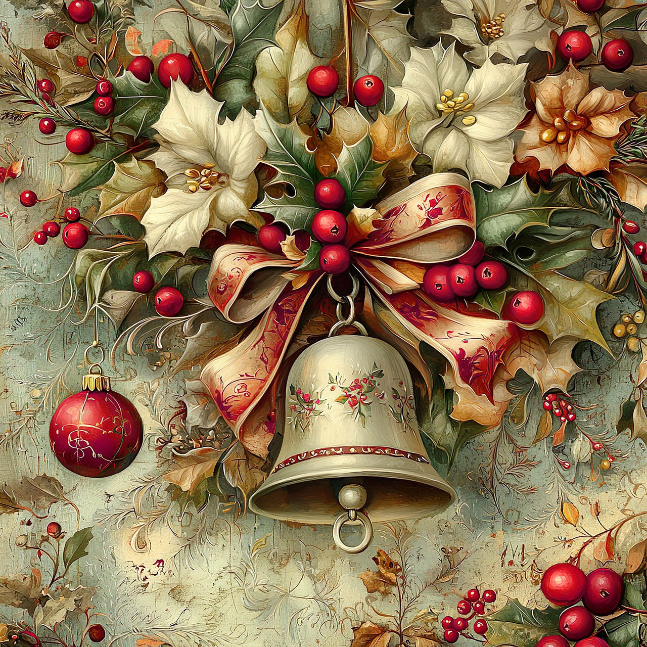 Christmas Bell Sign, DCO-102333, Sign For Wreath, 10x10in Metal Sign