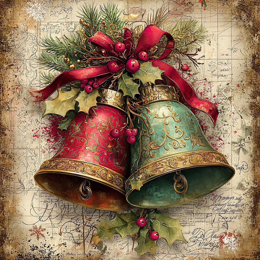 Christmas Bell Sign, DCO-102337, Sign For Wreath, 10x10in Metal Sign