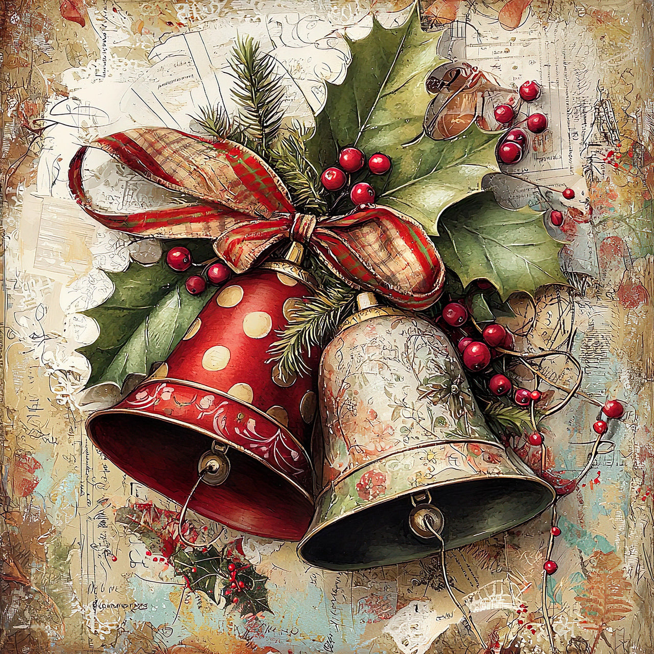 Christmas Bell Sign, DCO-102341, Sign For Wreath, 10x10in Metal Sign