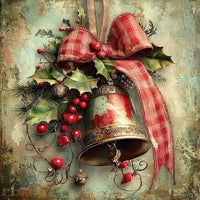 Thumbnail for Christmas Bell Sign, DCO-102342, Sign For Wreath, 10x10in Metal Sign