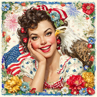 Thumbnail for Patriotic Pin Up Girl, DCO-102380, Sign For Wreath, 10x10in Metal Sign