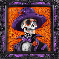 Thumbnail for Halloween Skull Sign, DCO-102389, Sign For Wreath, 10x10in Metal Sign