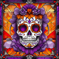 Thumbnail for Halloween Skull Sign, DCO-102390, Sign For Wreath, 10x10in Metal Sign