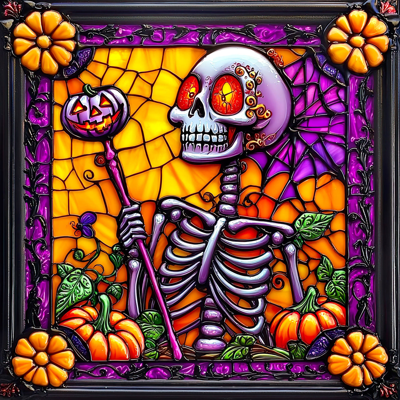 Halloween Skull Sign, DCO-102392, Sign For Wreath, 10x10in Metal Sign