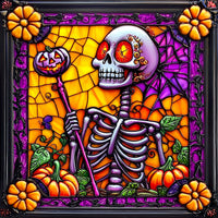 Thumbnail for Halloween Skull Sign, DCO-102392, Sign For Wreath, 10x10in Metal Sign