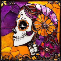 Thumbnail for Halloween Skull Sign, DCO-102393, Sign For Wreath, 10x10in Metal Sign