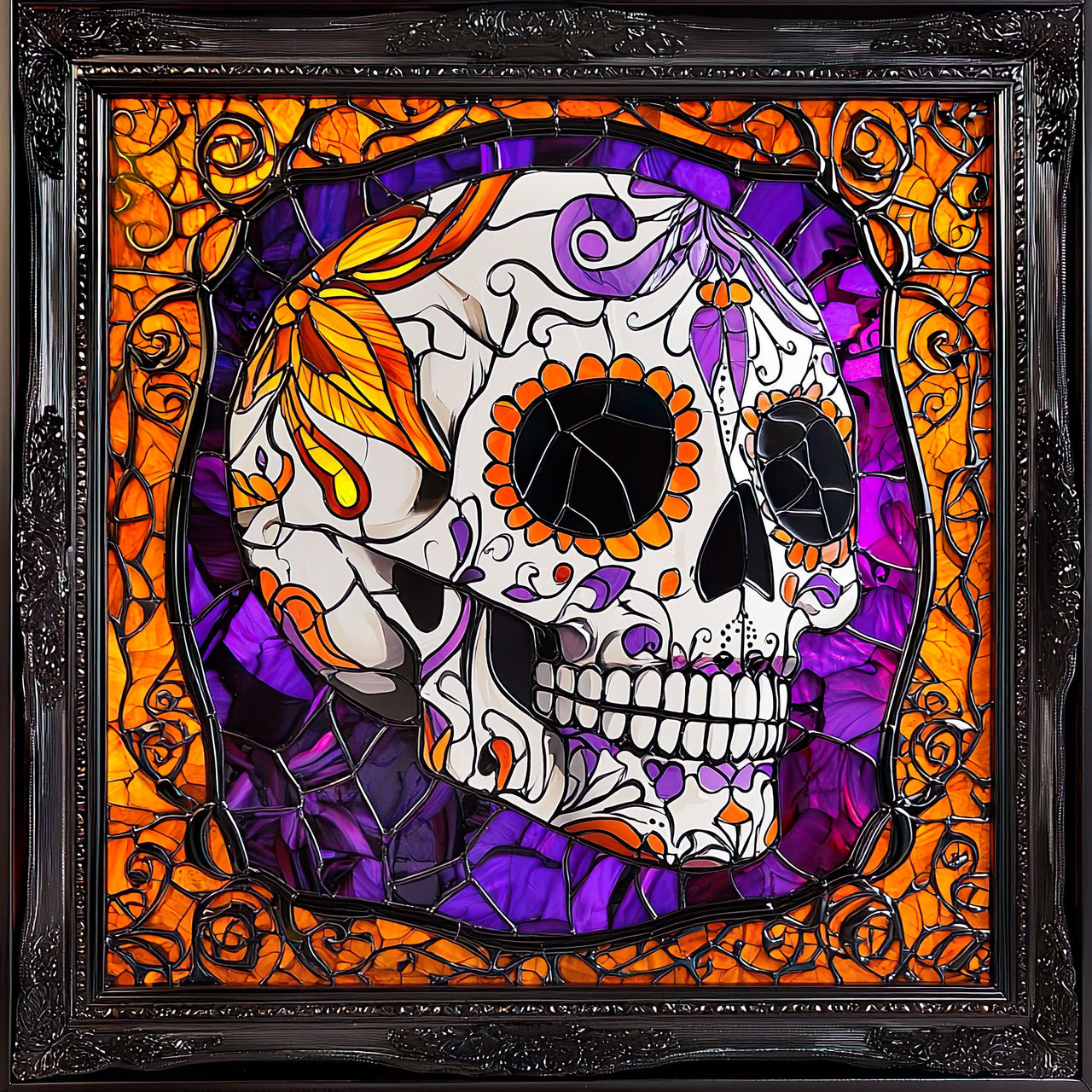 Halloween Skull Sign, DCO-102397, Sign For Wreath, 10x10in Metal Sign