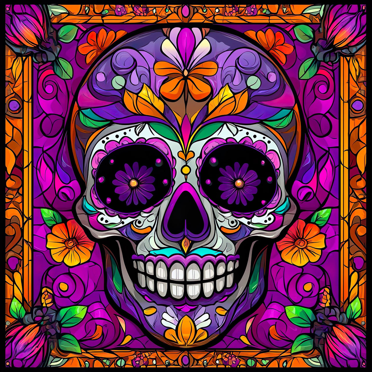 Halloween Skull Sign, DCO-102400, Sign For Wreath, 10x10in Metal Sign