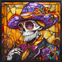 Thumbnail for Halloween Skull Sign, DCO-102404, Sign For Wreath, 10x10in Metal Sign