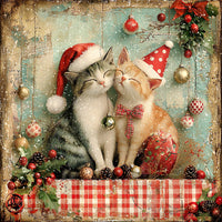Thumbnail for Christmas Cat Sign, DCO-102408, Sign For Wreath, 10x10in Metal Sign