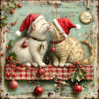 Thumbnail for Christmas Cat Sign, DCO-102422, Sign For Wreath, 10x10in Metal Sign