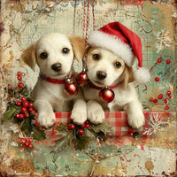 Thumbnail for Christmas Puppies Sign, DCO-102431, Sign For Wreath, 10x10in Metal Sign