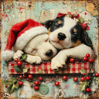 Thumbnail for Christmas Puppies Sign, DCO-102433, Sign For Wreath, 10x10in Metal Sign
