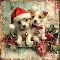 Thumbnail for Christmas Puppies Sign, DCO-102435, Sign For Wreath, 10x10in Metal Sign