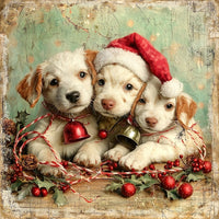 Thumbnail for Christmas Puppies Sign, DCO-102437, Sign For Wreath, 10x10in Metal Sign
