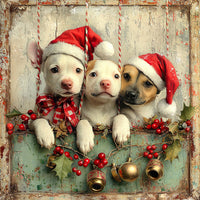 Thumbnail for Christmas Puppies Sign, DCO-102443, Sign For Wreath, 10x10in Metal Sign