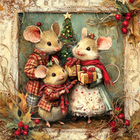 Thumbnail for Christmas Mouse Sign, DCO-102446, Sign For Wreath, 10x10in Metal Sign