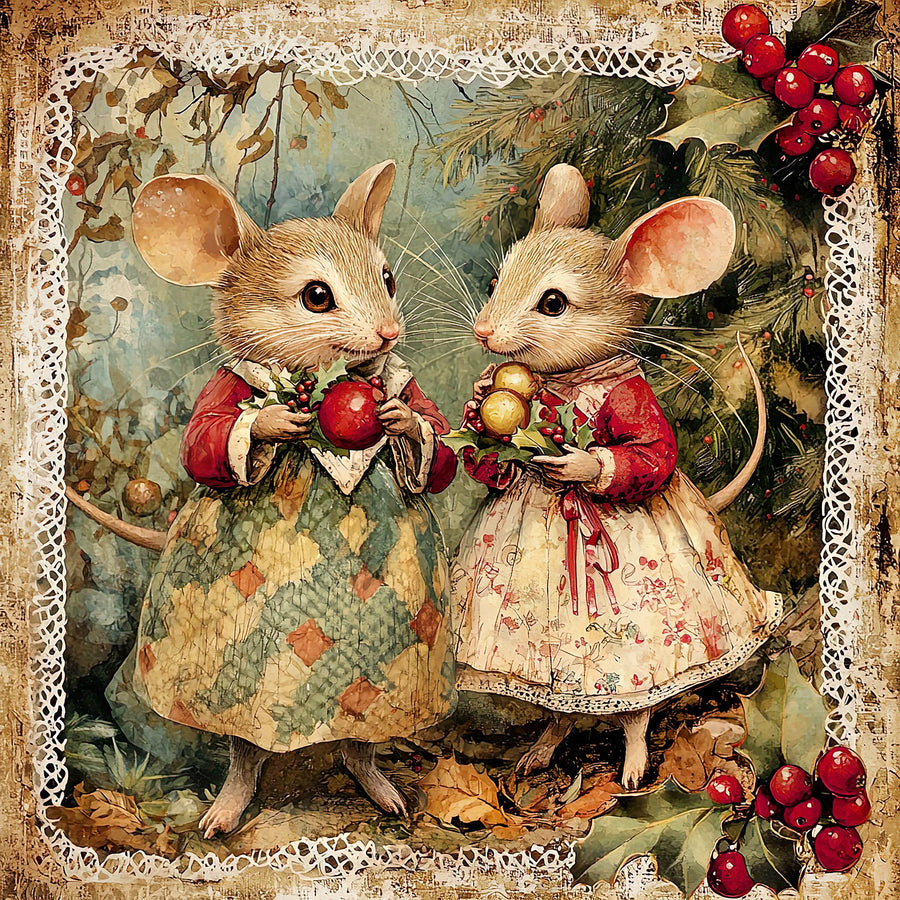 Christmas Mouse Sign, DCO-102447, Sign For Wreath, 10x10in Metal Sign