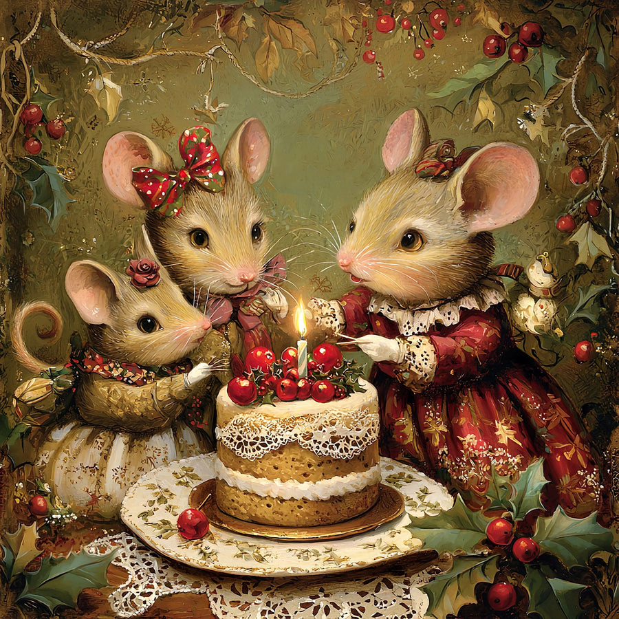 Christmas Mouse Sign, DCO-102450, Sign For Wreath, 10x10in Metal Sign