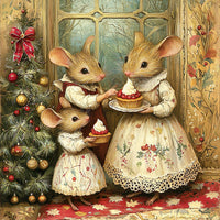 Thumbnail for Christmas Mouse Sign, DCO-102452, Sign For Wreath, 10x10in Metal Sign