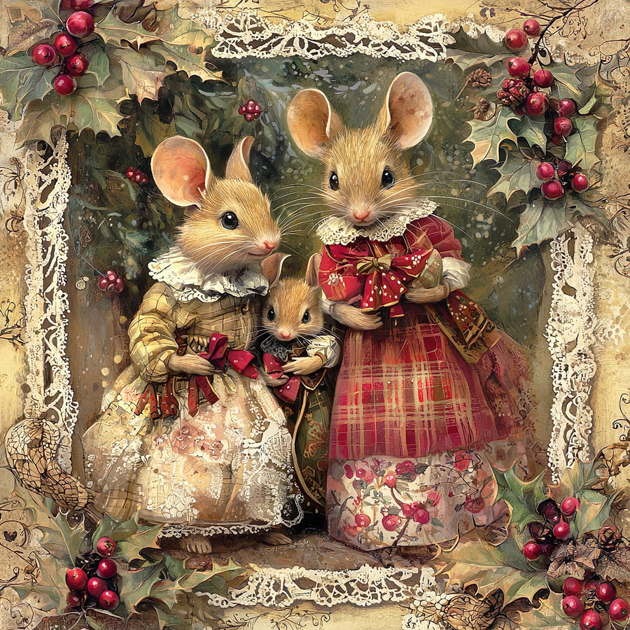 Christmas Mouse Sign, DCO-102455, Sign For Wreath, 10x10in Metal Sign