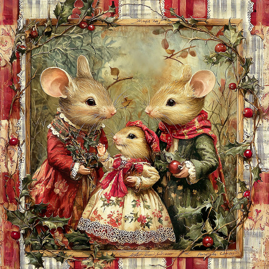 Christmas Mouse Sign, DCO-102456, Sign For Wreath, 10x10in Metal Sign