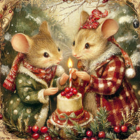 Thumbnail for Christmas Mouse Sign, DCO-102458, Sign For Wreath, 10x10in Metal Sign