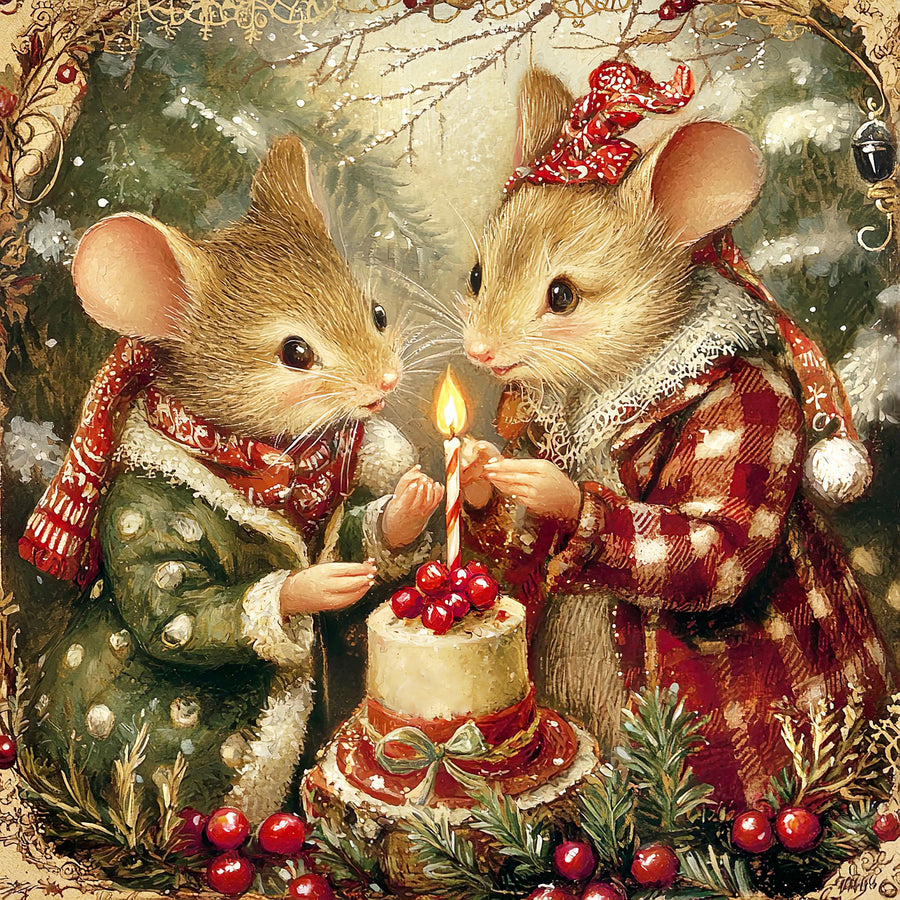 Christmas Mouse Sign, DCO-102458, Sign For Wreath, 10x10in Metal Sign