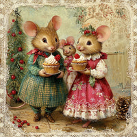 Thumbnail for Christmas Mouse Sign, DCO-102460, Sign For Wreath, 10x10in Metal Sign