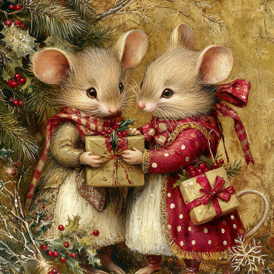 Christmas Mouse Sign, DCO-102461, Sign For Wreath, 10x10in Metal Sign