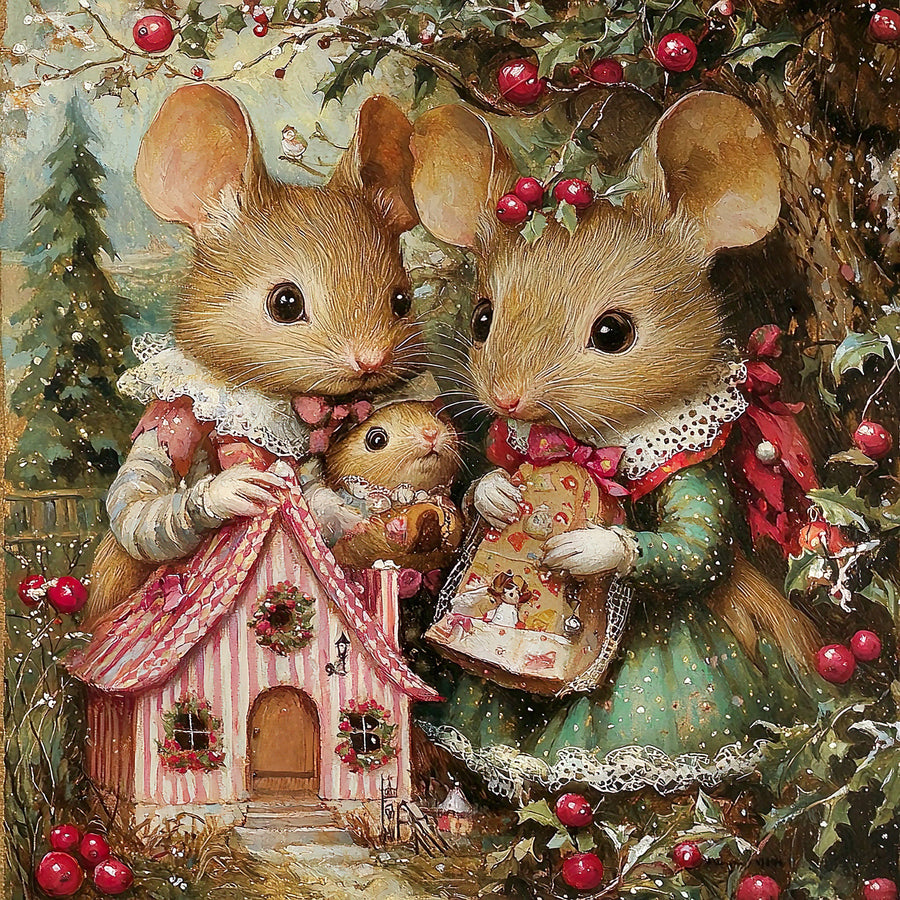 Christmas Mouse Sign, DCO-102462, Sign For Wreath, 10x10in Metal Sign