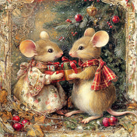 Thumbnail for Christmas Mouse Sign, DCO-102463, Sign For Wreath, 10x10in Metal Sign
