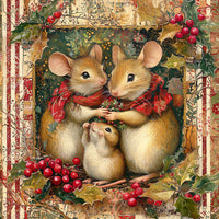 Thumbnail for Christmas Mouse Sign, DCO-102464, Sign For Wreath, 10x10in Metal Sign