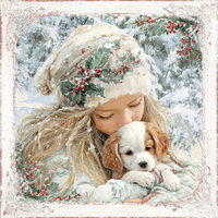 Thumbnail for Winter Girl with Deer Sign, DCO-102502, Sign For Wreath, 10x10in Metal Sign